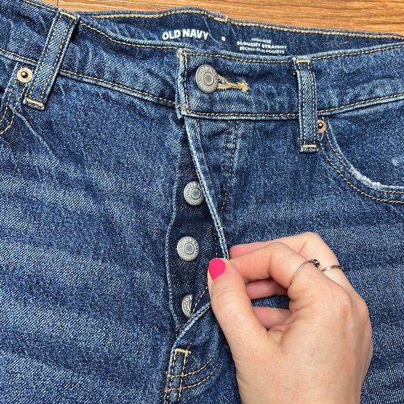 Old Navy High Rise Slouchy Straight size 8 Jeans - Picture 5 of 7